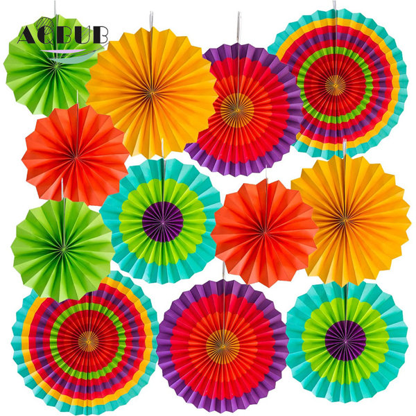 AQUABUBINC 12 Piece Paper Fan Mexican Decoration Kit Wayfair